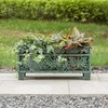 Gardenised Outdoor Living Butterfly Rectangle Plant Stand, Flower Planting Pot, Antique Green QI004123